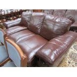 A leather 3 seater sofa