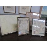 4 framed and glazed maps being Lincolnshire,
