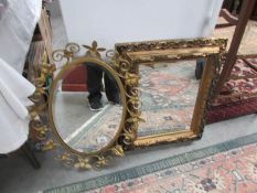 2 gilt framed mirrors