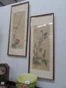 A pair of Chinese prints of birds and flowers