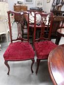 A pair of Edwardian mahogany chairs