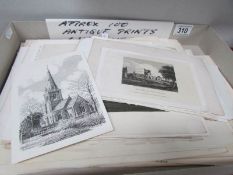 Approximately 100 antique prints of Lincolnshire