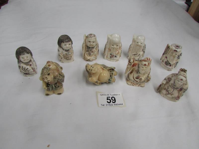 10 assorted netsuke