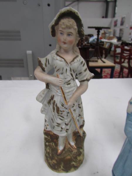 A pair of continental bisque figures and one other - Image 3 of 4