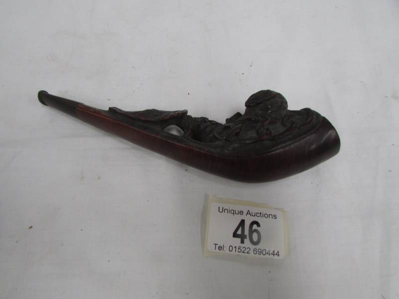 A Black Forest pipe with dog ornamentation - Image 2 of 2