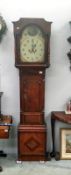 A Grandfather clock with weights and pendulum (a/f)