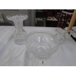 A cut glass vase,