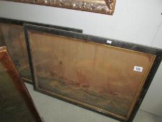 A pair of framed and glazed nautical prints