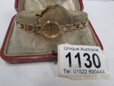 A ladies 9ct gold Rotary wrist watch and bracelet,