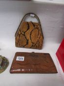 2 crocodile skin hand bags