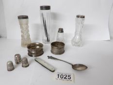 A mixed lot including silver topped bottles,