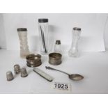 A mixed lot including silver topped bottles,