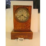 An Early French inlaid mantel clock marked Laine, Paris.