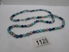 A multi coloured cultured pearl necklace