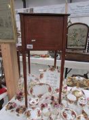 An Edwardian inlaid sewing box a/f