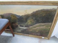 A large oil on canvas country scene