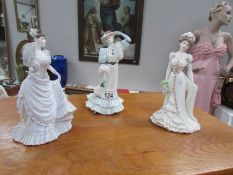 3 Coalport figurines including Lillie Langtry