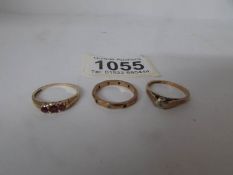 3 9ct gold rings (6gms)