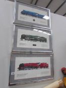 3 framed and glazed National Railway Museum prints and unframed prints (in tube)