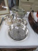 A quantity of good silver plated items including James Deakin teapot