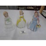 3 Royal Doulton figurines, Wendy,