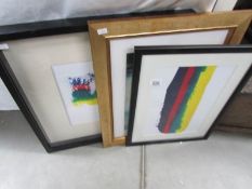 3 modern framed and glazed pictures