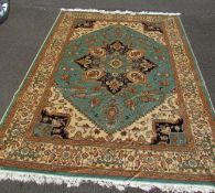 A blue ground Kesham rug,