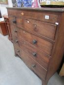 An inlaid 2 over 3 chest of drawers