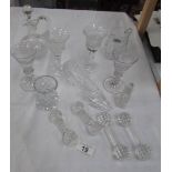 A mixed lot of cut glass including knife rests,