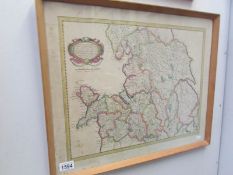An early framed and glazed map of Northern England