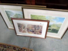 3 framed and glazed watercolours