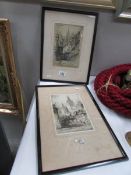 A pair of framed and glazed Victorian engravings