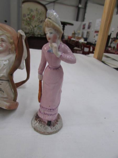 A pair of Victorian mantelpiece figures and one other - Image 2 of 4