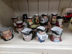 14 small character jugs