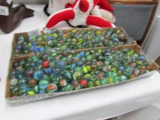 A large quantity of glass marbles