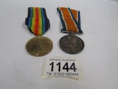 2 WW1 medals awarded to 035821 Pte. A J Forward A.O.C.