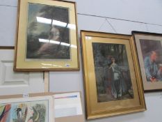 2 framed and glazed romantic prints