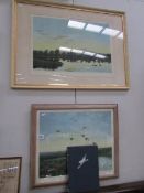 2 framed and glazed prints by Peter Scott, signed in pencil,