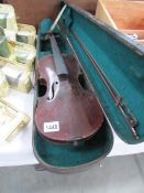 An old violin in case,