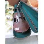 An old violin in case,