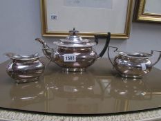 A Walker & Hall 3 piece silver plated tea set