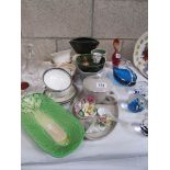A mixed lot of ceramic items including Carlton ware celery dish