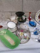 A mixed lot of ceramic items including Carlton ware celery dish