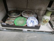 A box of assorted china