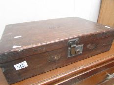 A wooden chest (locked and no key)