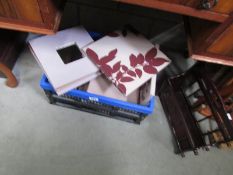 A quantity of modern mirrors and prints on canvas