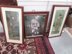 A pair of framed and glazed fashion prints and one other