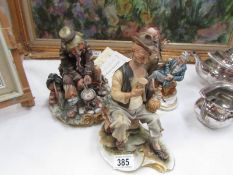 3 Capo-di-monte figures, The Diplomats by Tuatu Bruno,