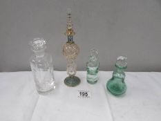 4 glass scent bottles