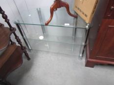A glass TV stand